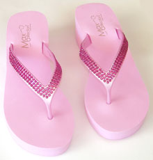 pink rhinestone flip flops