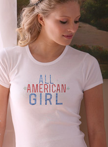 all american girl rhienstone t shirt