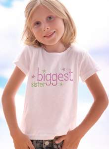 biggest sister sparkling t-shirt