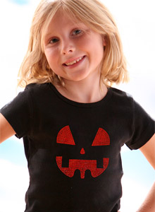 Girls Jack-o-Lantern T Shirt- Rhinestone Halloween Shirt with dazzling ...